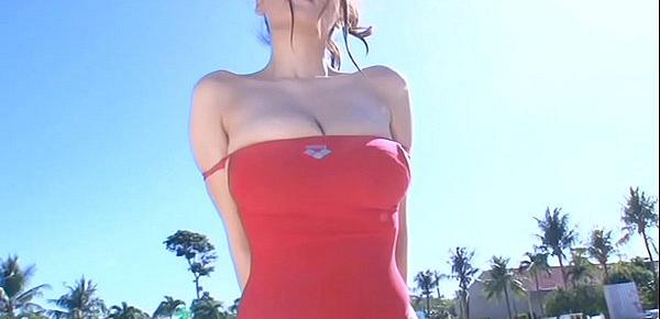  Yoko Matsugane In Red Swimsuit
